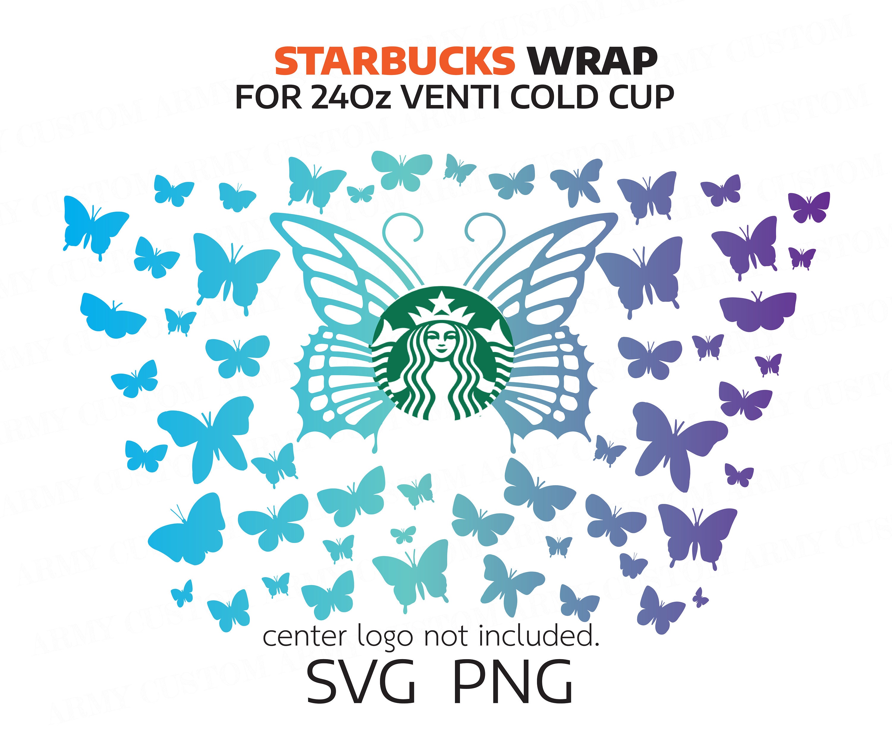 Download Butterfly Starbucks Cup Svg Full Wrap Starbucks Cold Cup 24oz Etsy