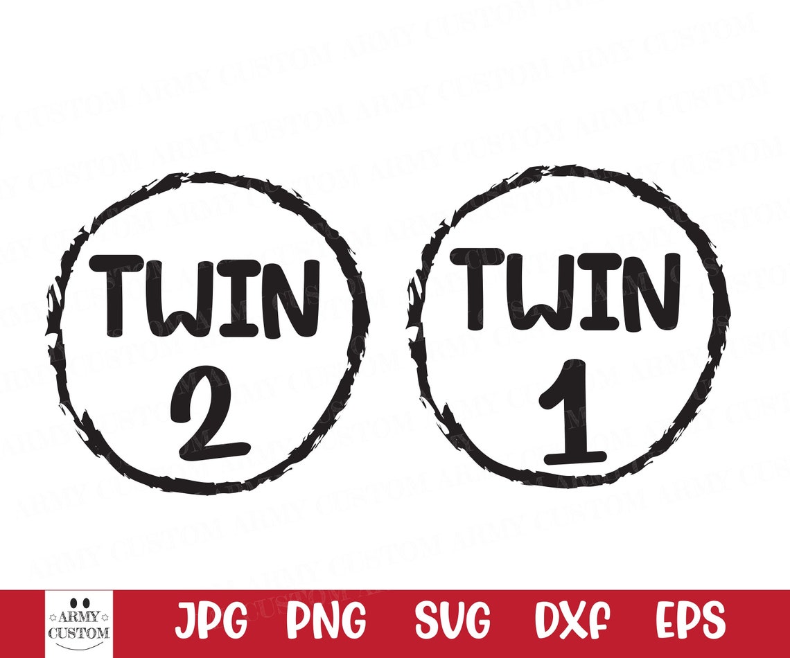Twin 1 Twin 2 SVG Instant Digital Download Files Dr SVG | Etsy