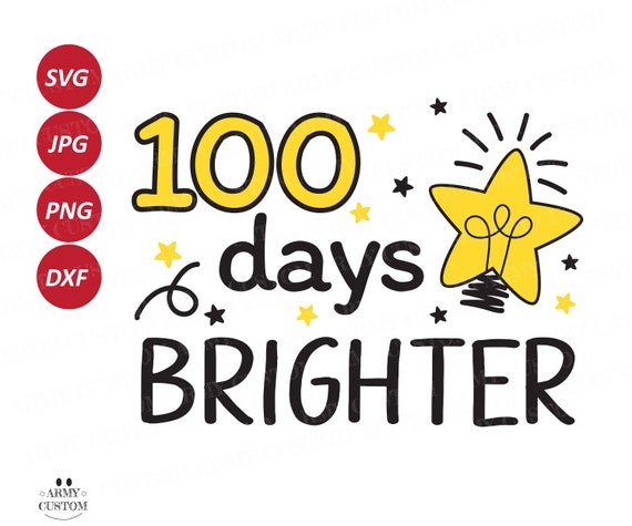 100 Days Brighter Svg Girl 100 Days of School Svg 100 Days | Etsy