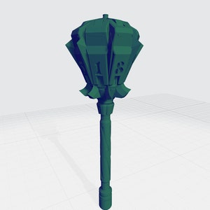 D8 Mace RPG Dice STL file