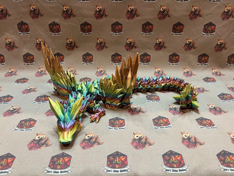 Articulated Crystal Wing Dragon 3D Printed Flexi Dragon Etsy
