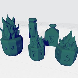 Spell set RPG Dice STL files