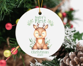 Personalized Baby Ornament, Baby's First Christmas, Christmas Ornament, Baby Reindeer Ornament, Personalized Gift, Custom Keepsake Ornament