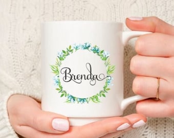 Personalized Mug with Name, Personalized Name Mug, Custom Name Mugs, Customized Mugs, Personalized Gift For Her, Floral Name Coffee Mug