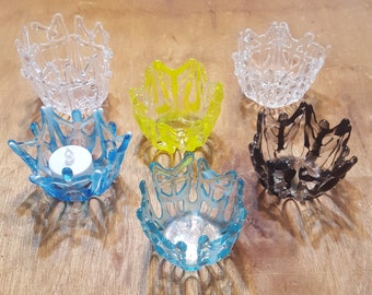 Candle Holders - Handcrafted with Fused Glass (candle not included)