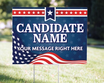Patriotic Custom Political Lawn Sign, 24 x 18 Printed on both sides Includes stake, 2020 Election