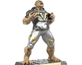 Victory Trophy with Custom Engraved Text, Beast, Monster Sculptured Award, Heavy Resin Casting, Hand Painted,  Trophy Depot Exclusive!