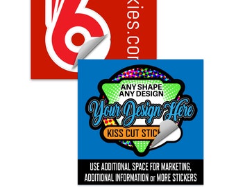 50-1000 Custom Kiss Cut Stickers, Your Logo or Design, Custom Vinyl Stickers