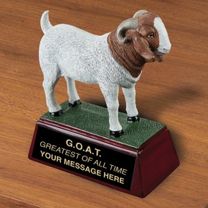 GOAT - Greatest of all time Award on Round Base Fantasy Football