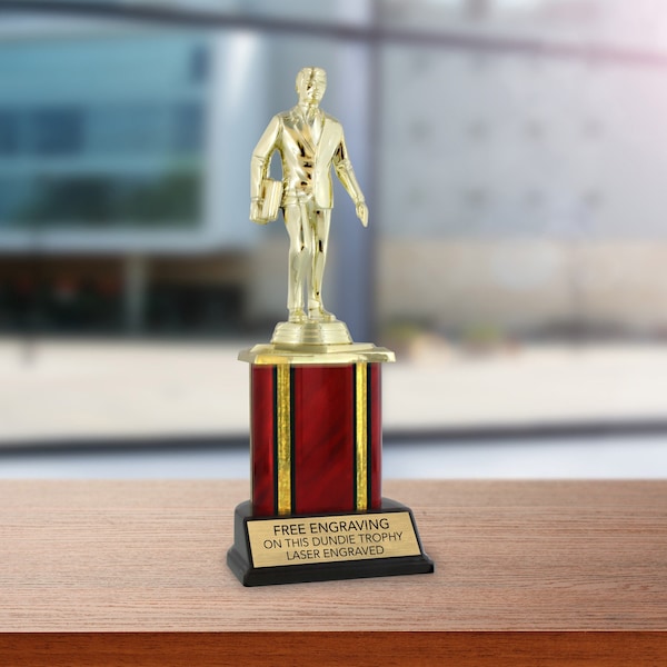 Dundie Award with Red Column Trophy, Dundie Trophy, The Office TV Show, Personalized Free