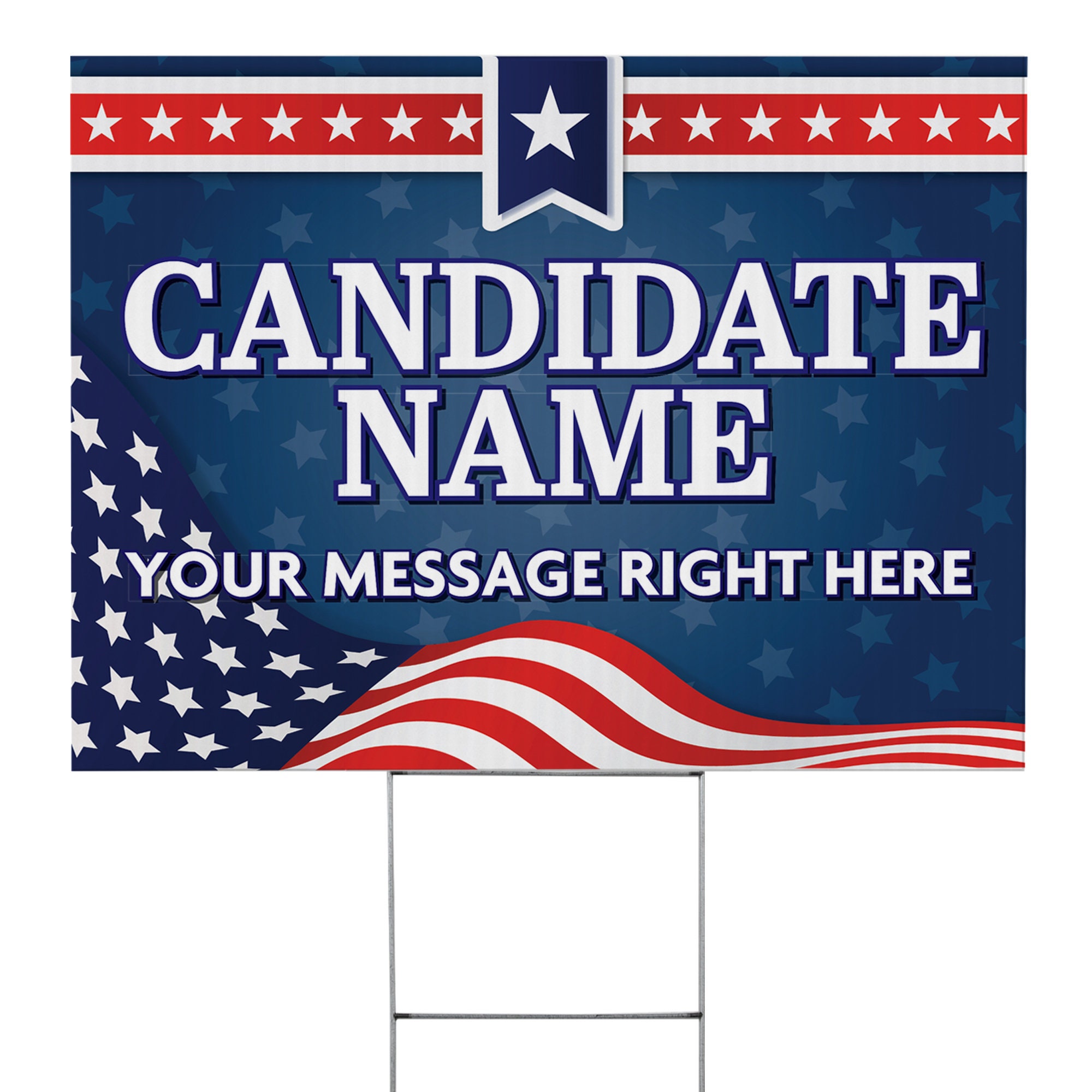 Patriotic Custom Political Lawn Sign 24 x 18 Printed on both Etsy