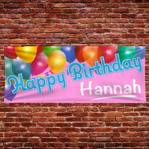 Custom Birthday Vinyl Banner, Birthday Party Custom Sign, 13 oz Vinyl Banner with metal grommets, Multiple Sizes Available image 2