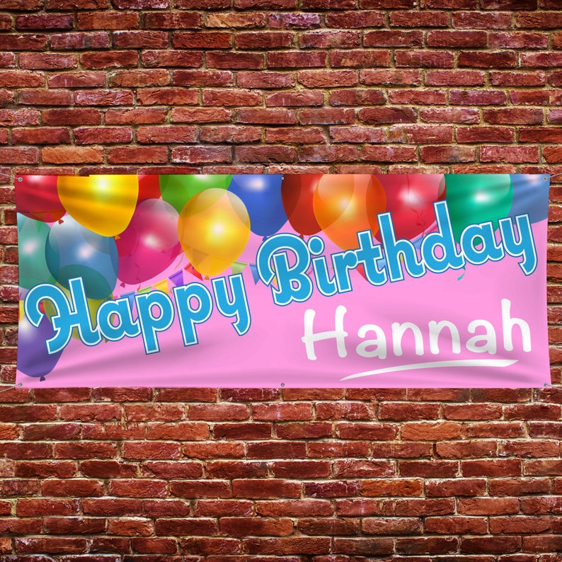 Custom Birthday Vinyl Banner, Birthday Party Custom Sign, 13 oz Vinyl Banner with metal grommets, Multiple Sizes Available image 2