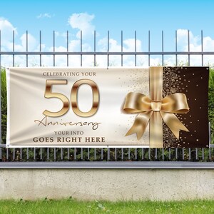 Custom Anniversary Vinyl Banner, 13 oz Vinyl Banner, Multiple Sizes Available, TrophyDepot