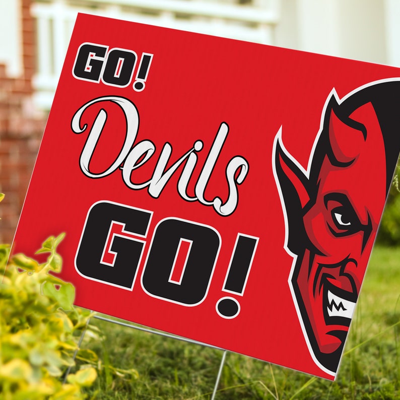 DEVILS SPORTS MASCOT Lawn Sign 18 X 24 School Mascot Yard - Etsy