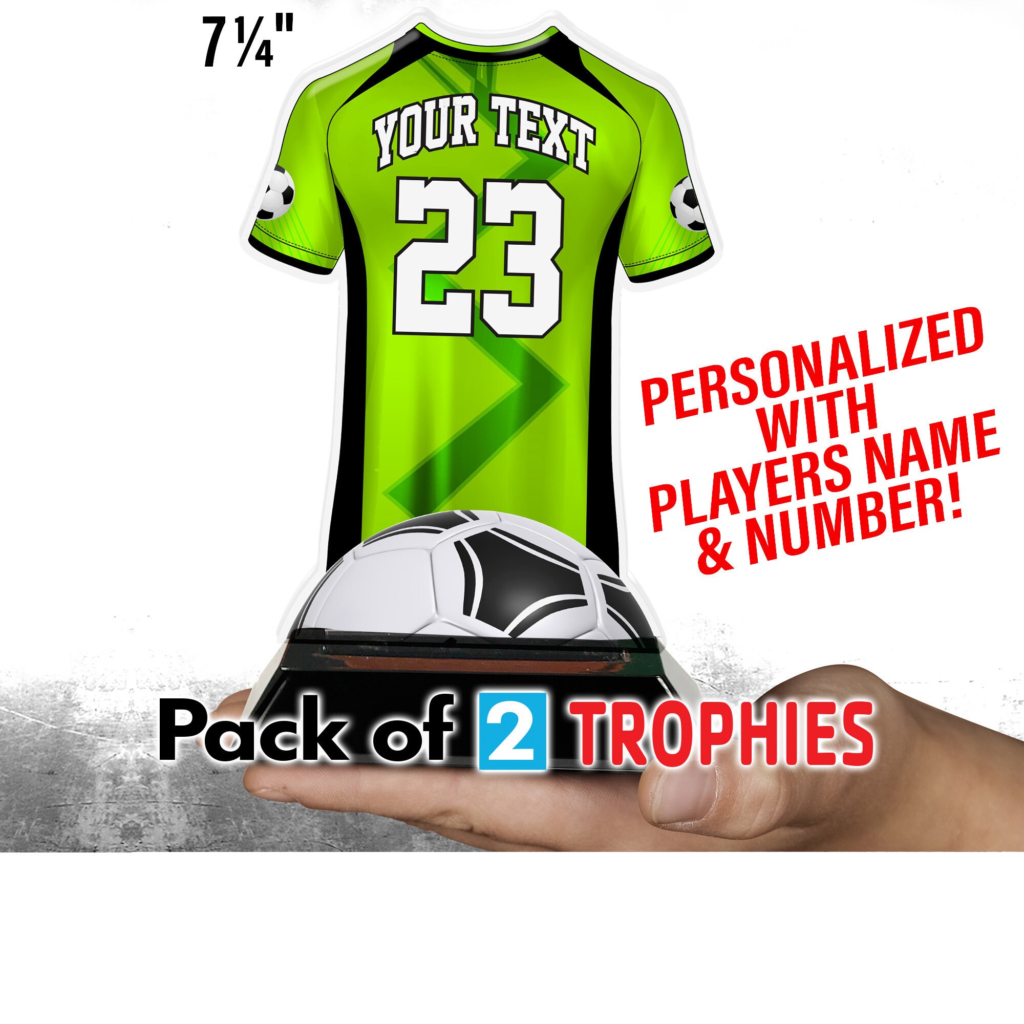 Personalized Soccer Sport Jersey Acrylic Trophies Packs of 2 Etsy