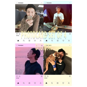 Digitale Fotokaart set van 4 - Instagram Namjoon