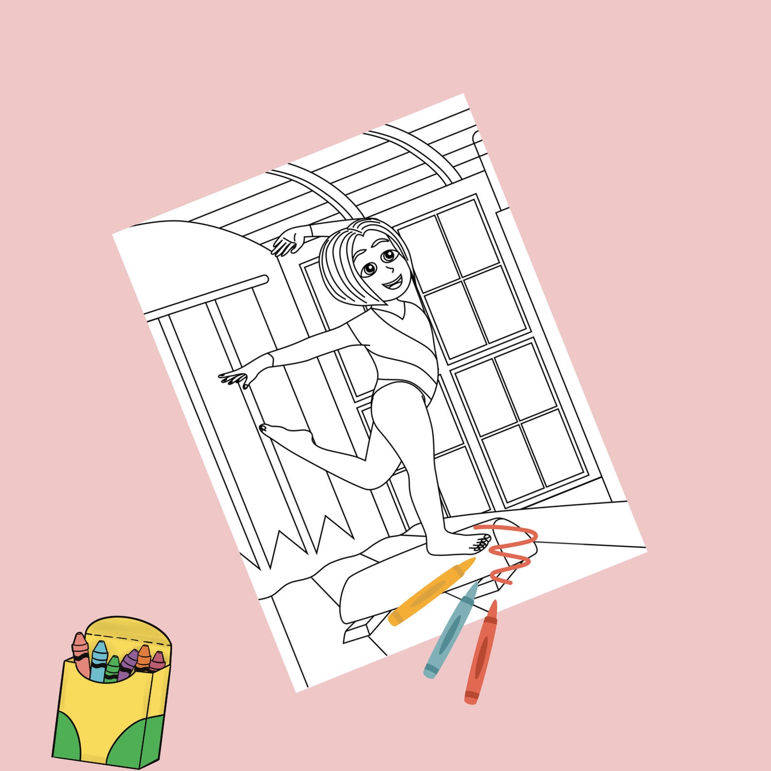 Gymnastics Coloring Pages for Girls | Gymnast Love | Party Favors Sheet ...