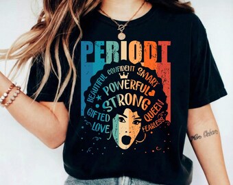 Periodt Schöne selbstbewusste Smart African Queen T-Shirt Design, starke starke schwarze Frau Grafik, weibliche Ermächtigung Zitat PNG