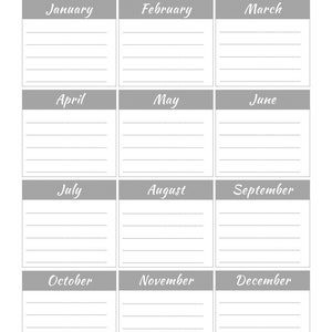 Birthday Reminder| Birthday Calendar Printable | Perpetual Birthday ...