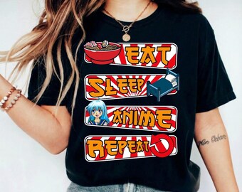 Eat Sleep Anime wiederholen Kawaii Otaku Manga SVG T-Shirt Design Instant Download,