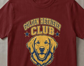 Golden Retriever Club Digital PNG, Dog Lover Gift File, Vintage Distressed Pet Graphic, Golden Retriever Mom Digital Design