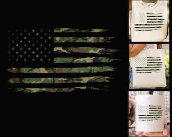 Camo veteraan Amerikaanse vlag png, militair leger camouflage VS patriottisch t-shirtontwerp,