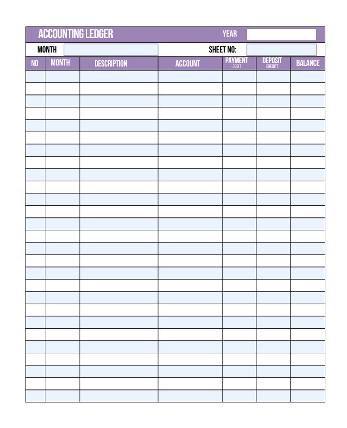 Accounting Ledger Printable Bookkeeping Journal Homes and Small
