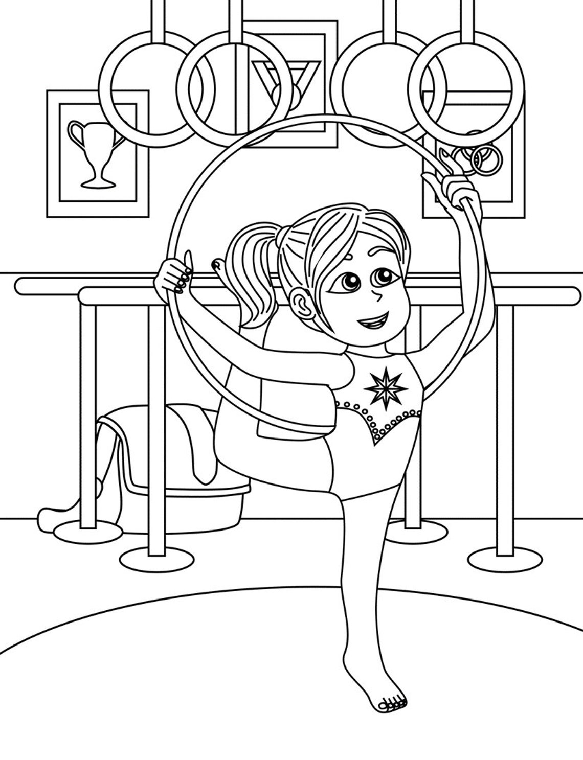 Gymnastics Coloring Pages for Girls | Gymnast Love | Party Favors Sheet ...