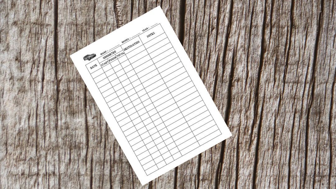 Vehicle Mileage Log Sheet | Mileage Tracker for Taxes | Car Gas Miles ...
