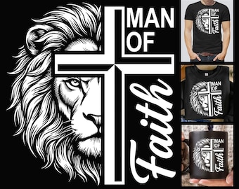 Man of God Faith, Jesus Cross PNG,  Christian Religious, Scripture Bible verse design