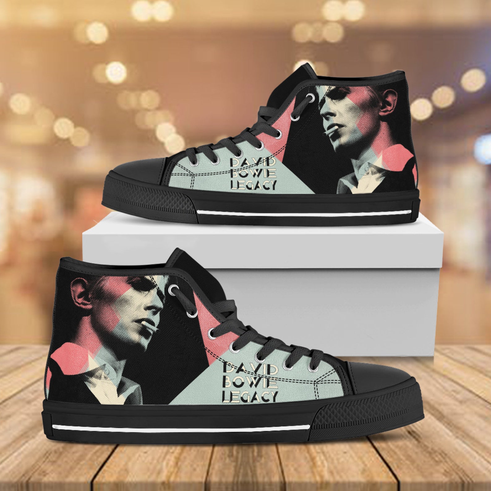 David Bowie Hi Tops Custom Music Shoes David Bowie Custom | Etsy