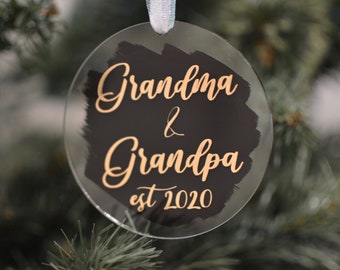 Grandma & Grandpa Ornament | Custom Acrylic Christmas Ornament | Family Christmas Ornament | Custom Family Ornament