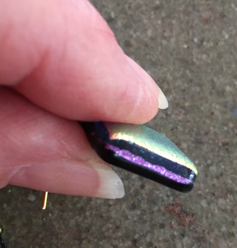 Dichroic Earrings Pink Gold