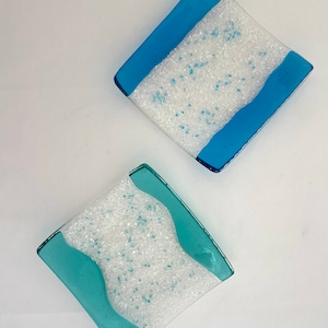 Ocean Colored Glass Plates