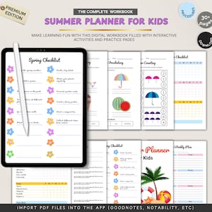 Summer Planner for Kids | Printable Activity & Chore Planner | Fun Daily Schedule and Journal | Digital Kids Organizer PDF