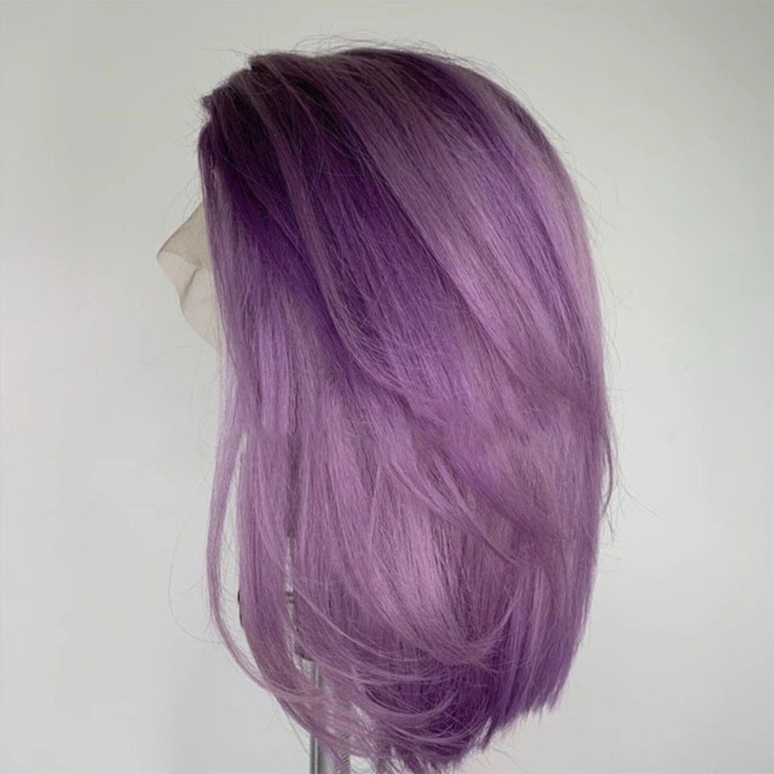 VIVID Lavender Purple Human Hair Wigs Remy Hair Lace Front | Etsy