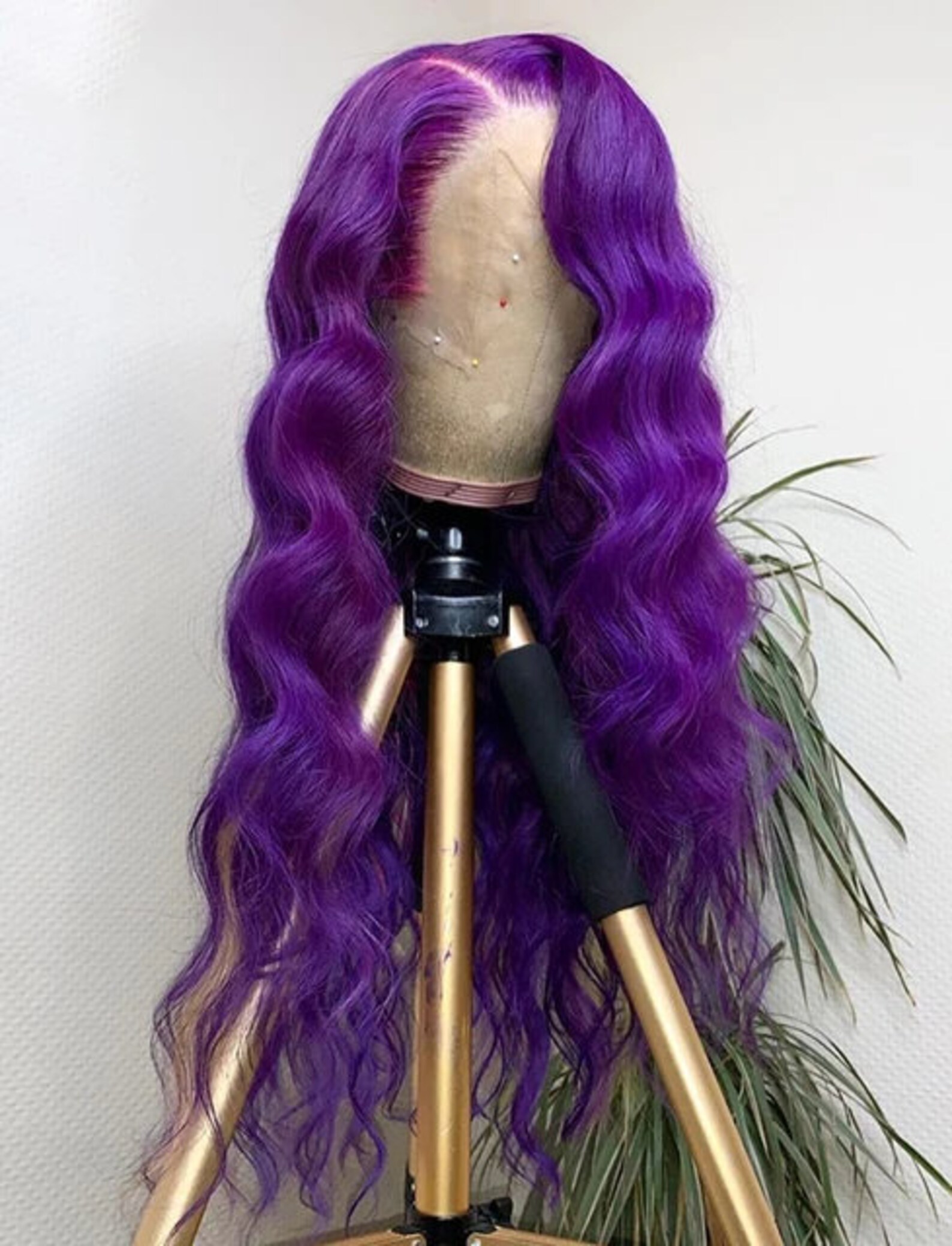 VIVID Lavender Purple Human Hair Wigs Remy Hair Lace Front | Etsy