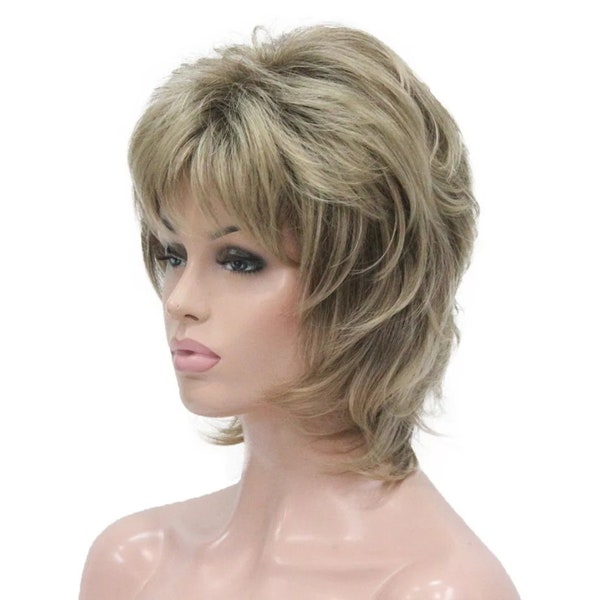 PIXIE Auburn/BLONDE Wig Short Feather Cut Synthetic hair wigs