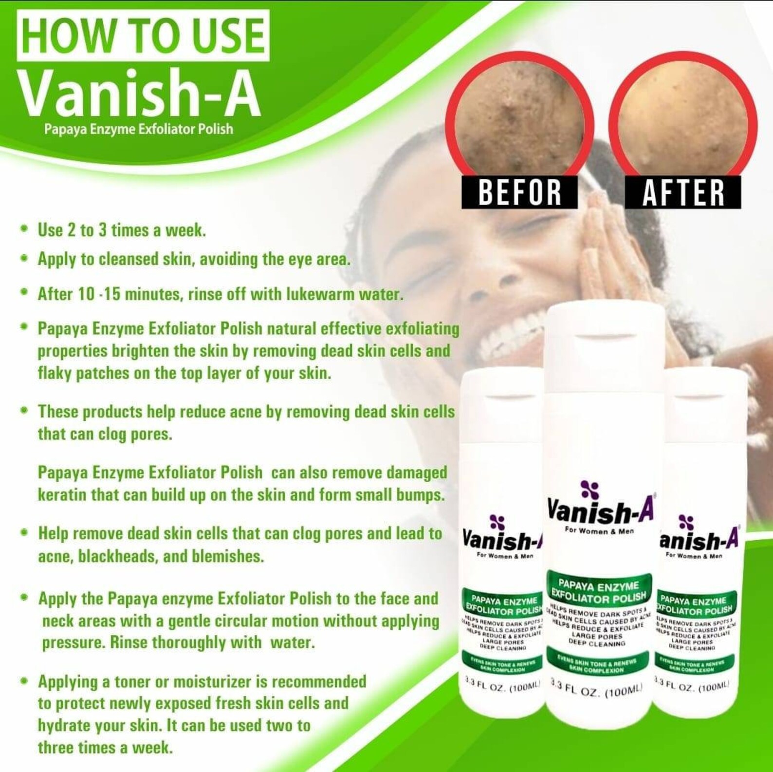 Papaya Enzyme Exfoliator Peel Skin Exfoliator Brightener Etsy