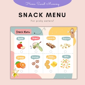 Toddler & Kids Snack Menu