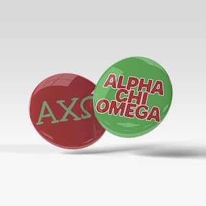 ALPHA CHI OMEGA buttons 3&quot;