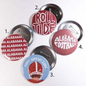ALABAMA game day buttons 3"