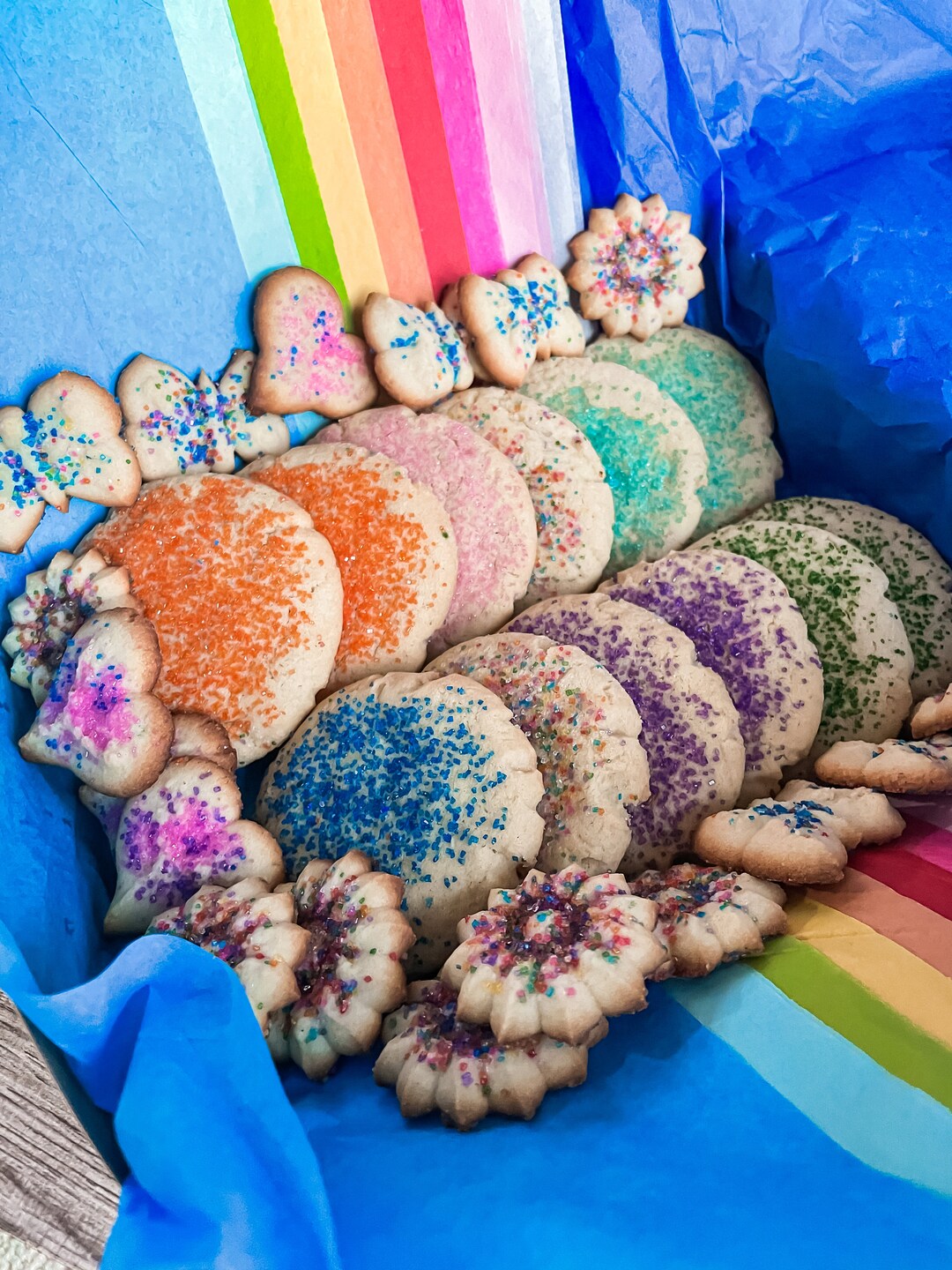Pride Cookie Box. Sugar Sprinkle Cookies. Spritz Cookies. Rainbow Cookies. Pride Month. Love is