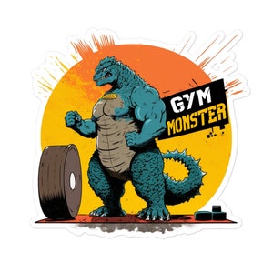 Gym Monster buff kaiju stickers (different sizes)