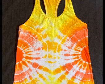 Tie-dye tanktop Sunburst Orange - Dames