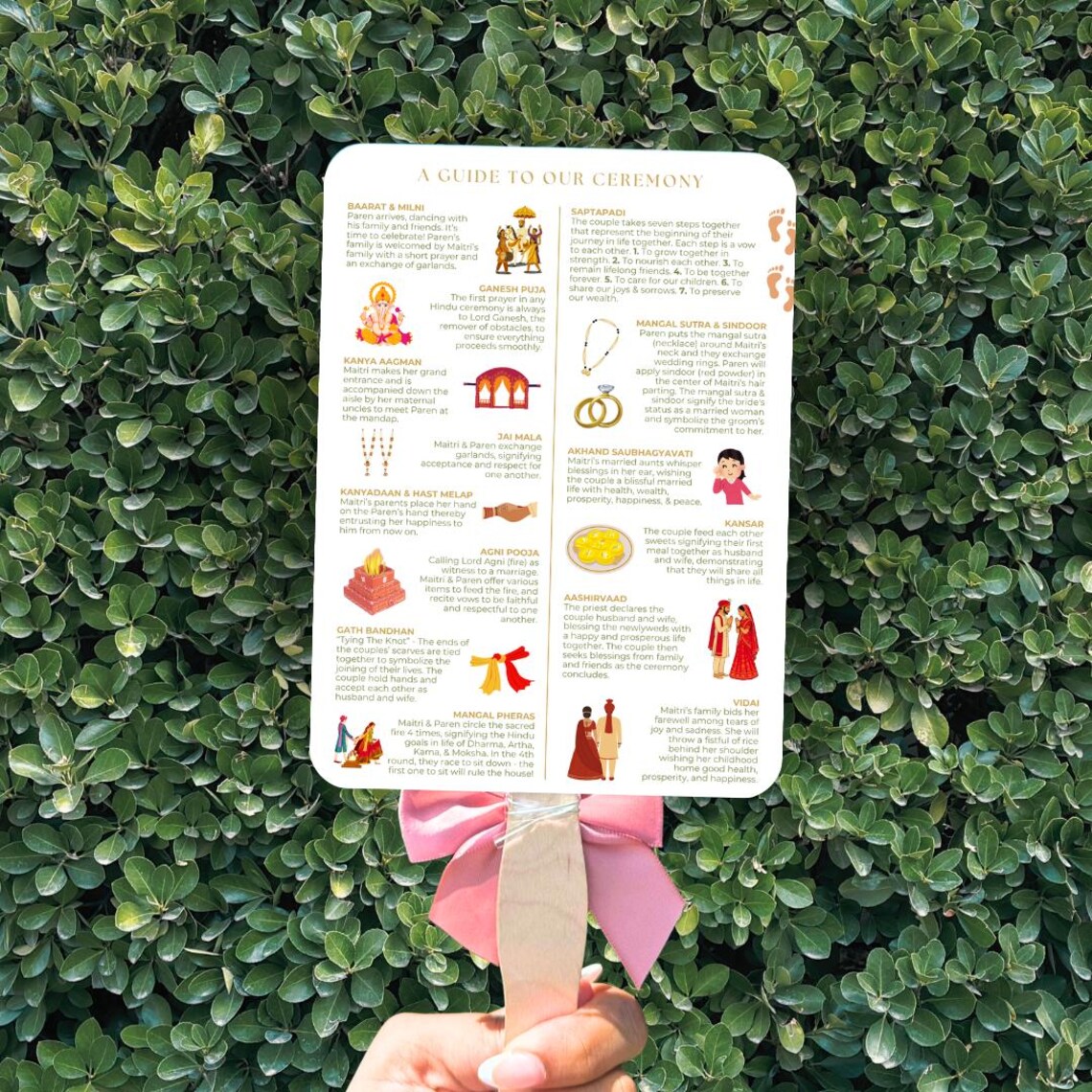 Double-sided Custom Wedding Program Fan | Personalized Event Fan ...