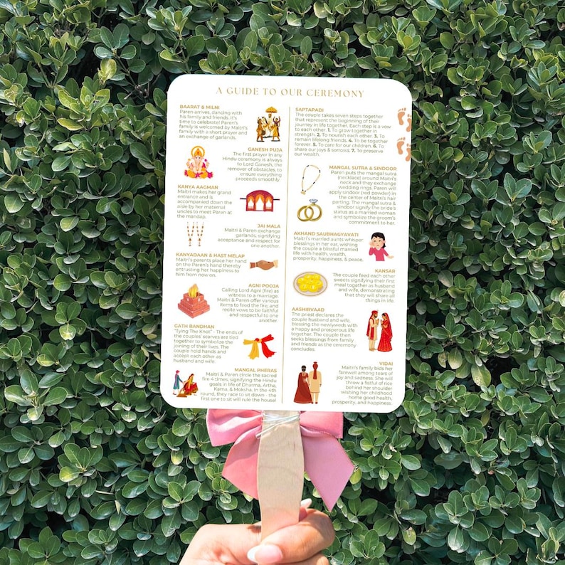 Double-sided Custom Wedding Program Fan | Personalized Event Fan ...