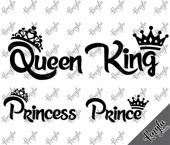 King Queen svg, King and Queen svg, King and Queen crowns, couples crowns.  Instant download svg