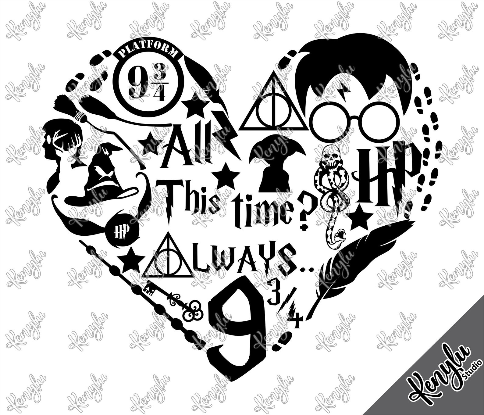 Harry Potter Heart svg. Harry Potter svg. Instant download Svg | Etsy